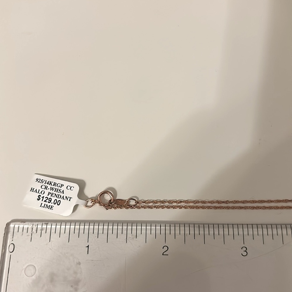 Zales Rose Gold and Silver Halo Pendant Necklace NWT - Picture 10 of 14